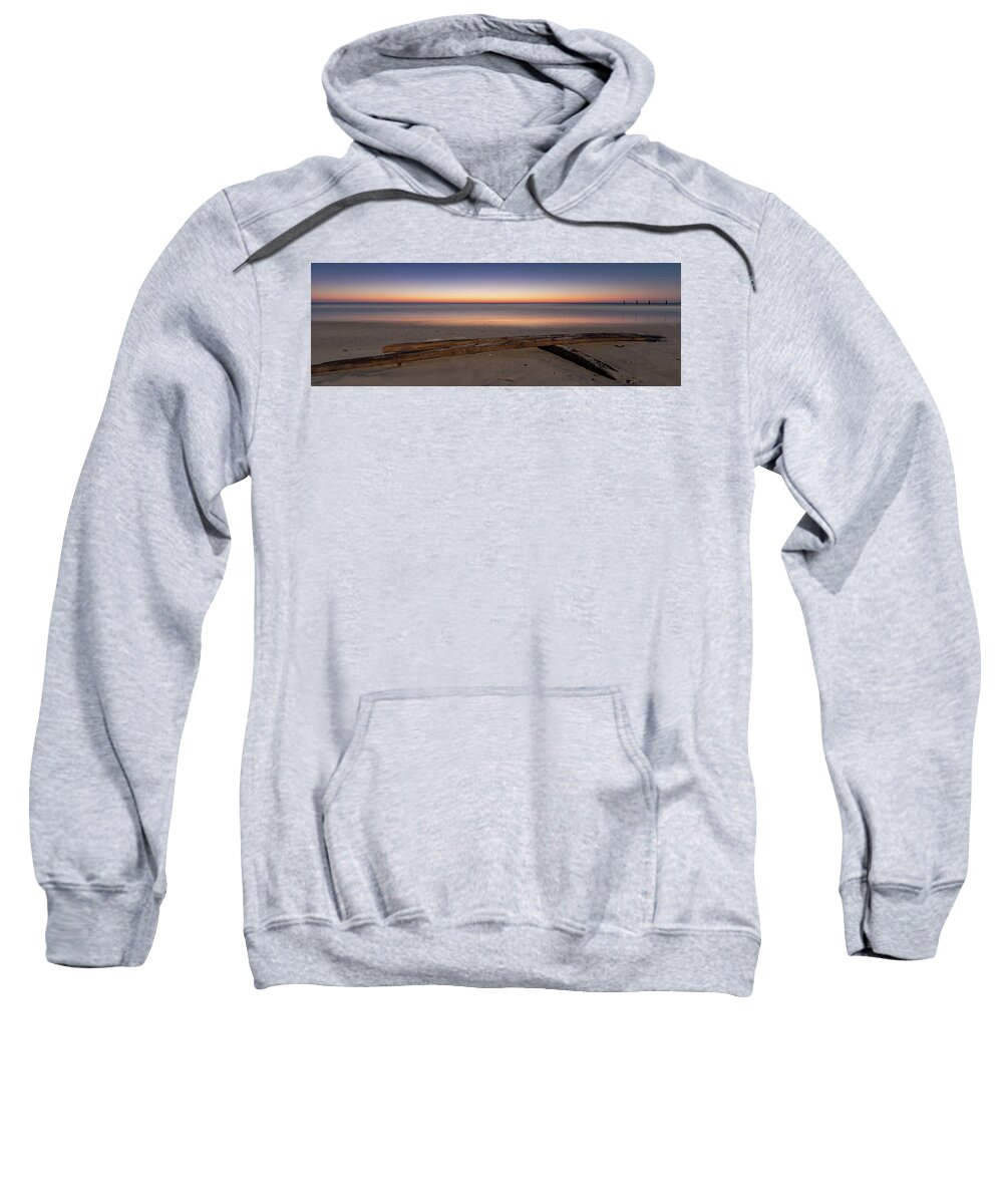 Shipwreck Sweatshirt featuring the photograph Twilight Assateague Island Shipwreck I by William Dickman