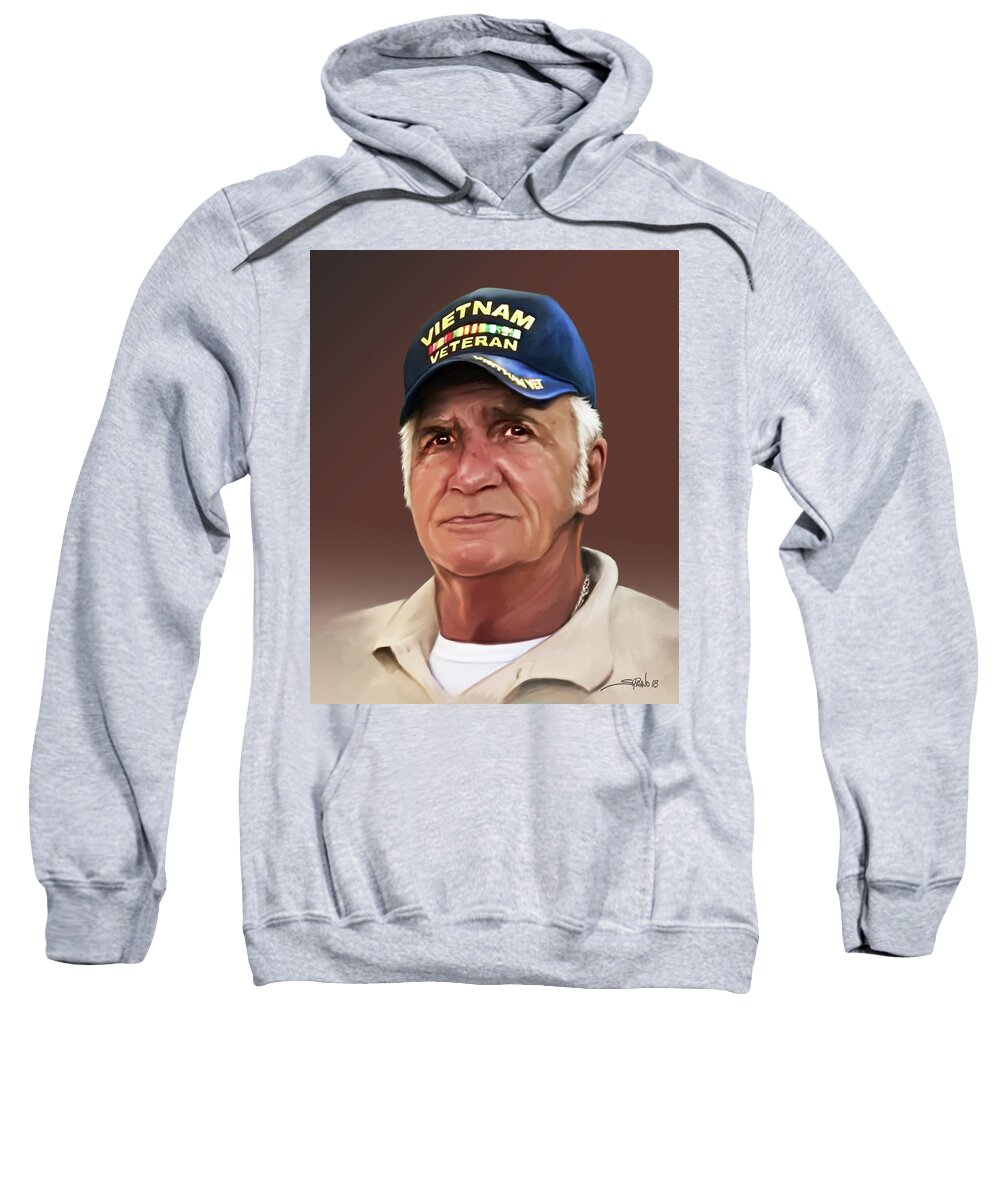  Sweatshirt featuring the painting Uncle Poppy by Spano by Michael Spano
