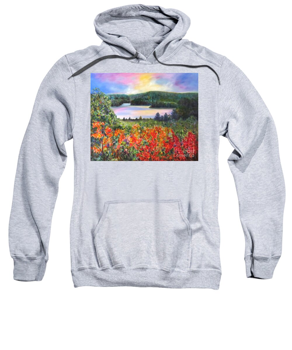 Landscape Sweatshirt featuring the painting View from the Terrace by Vanaja's Fine-Art