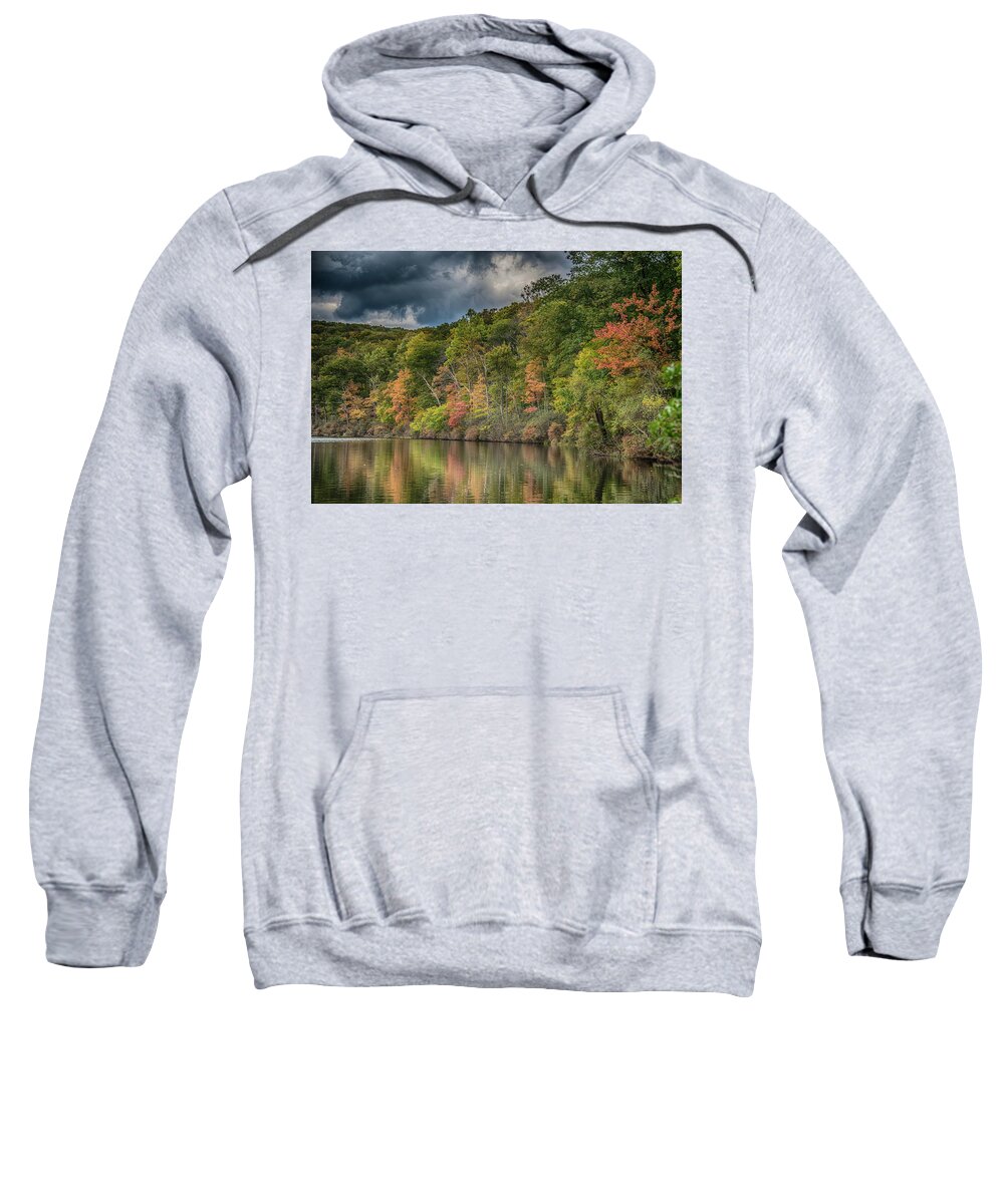 Harriman State Park Sweatshirt featuring the photograph View of the Lake by Alan Goldberg