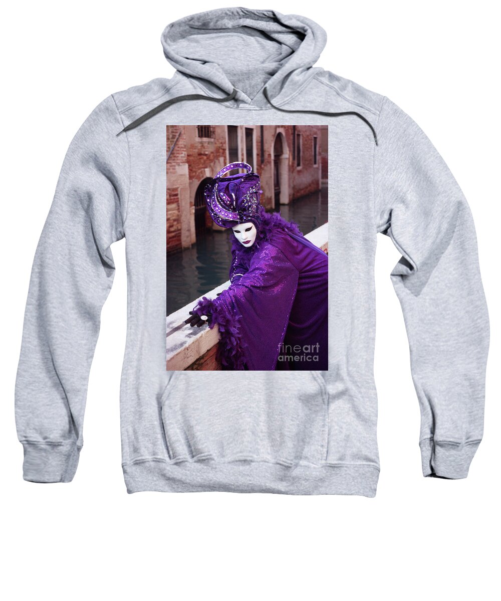 Violet Sweatshirt featuring the photograph Violet Mask in Venezia by Riccardo Mottola