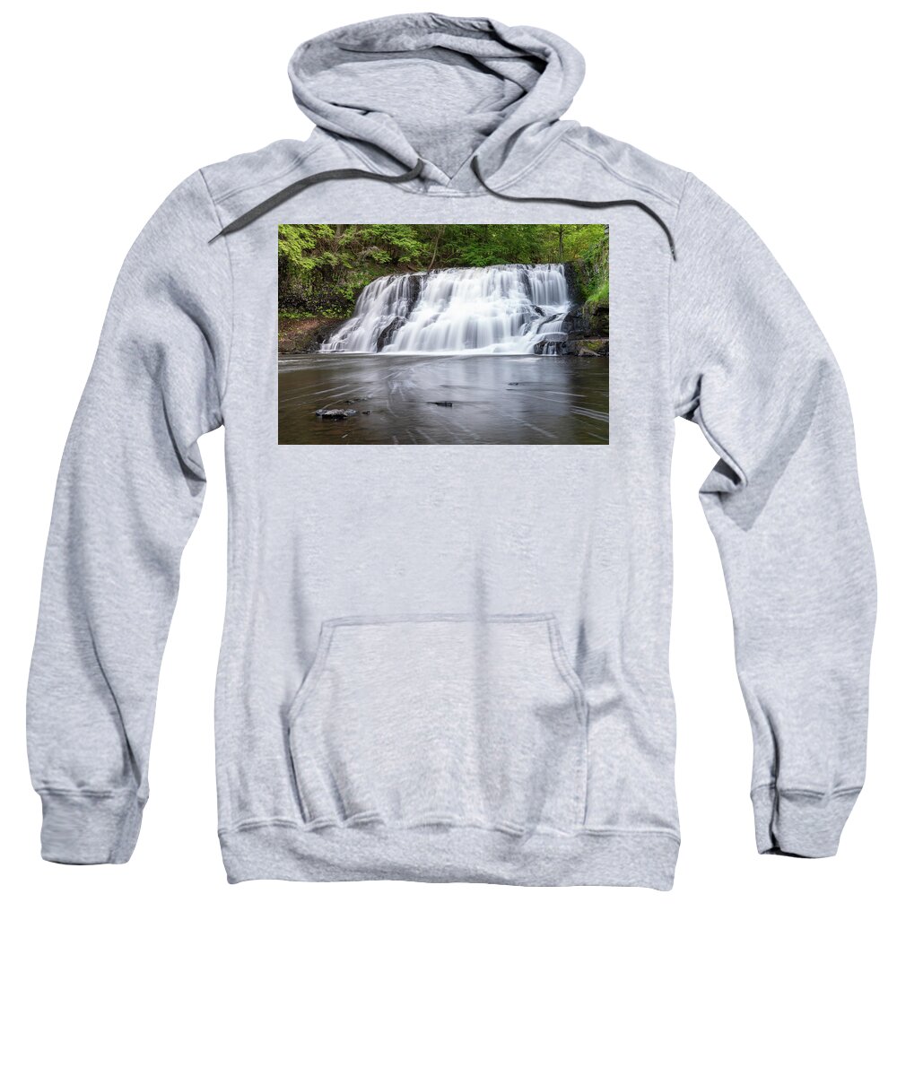 Background Sweatshirt featuring the photograph Wadsworth Falls in Middletown, Connecticut U.S.A. by Kyle Lee