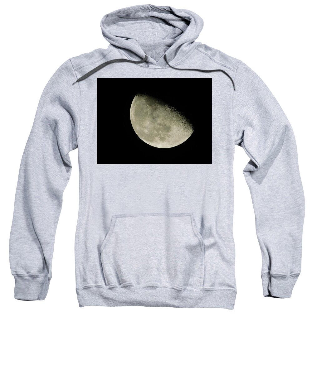 Black Sweatshirt featuring the photograph - Waning moon by THERESA Nye