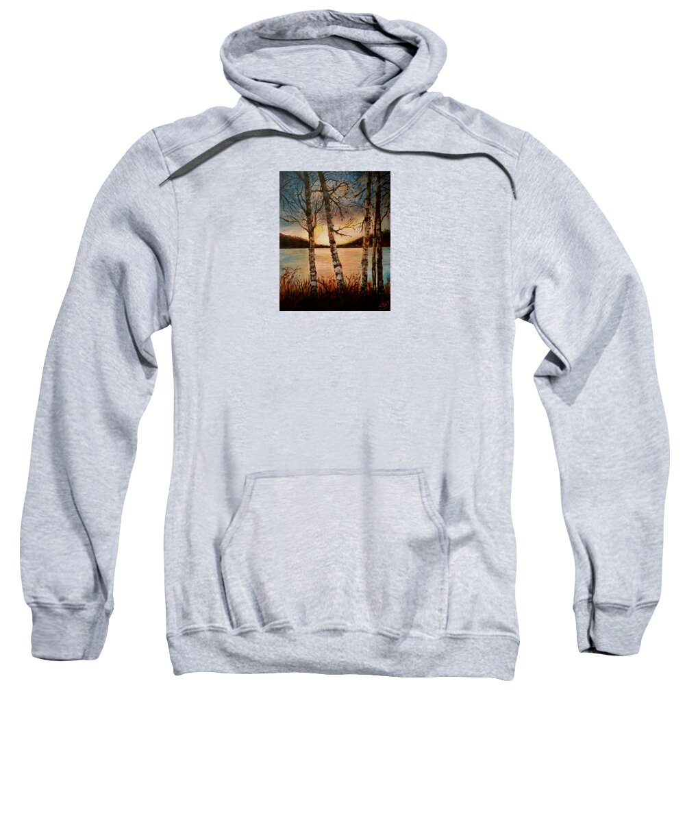 Seascape Sweatshirt featuring the painting Warm Fall Day by Sher Nasser