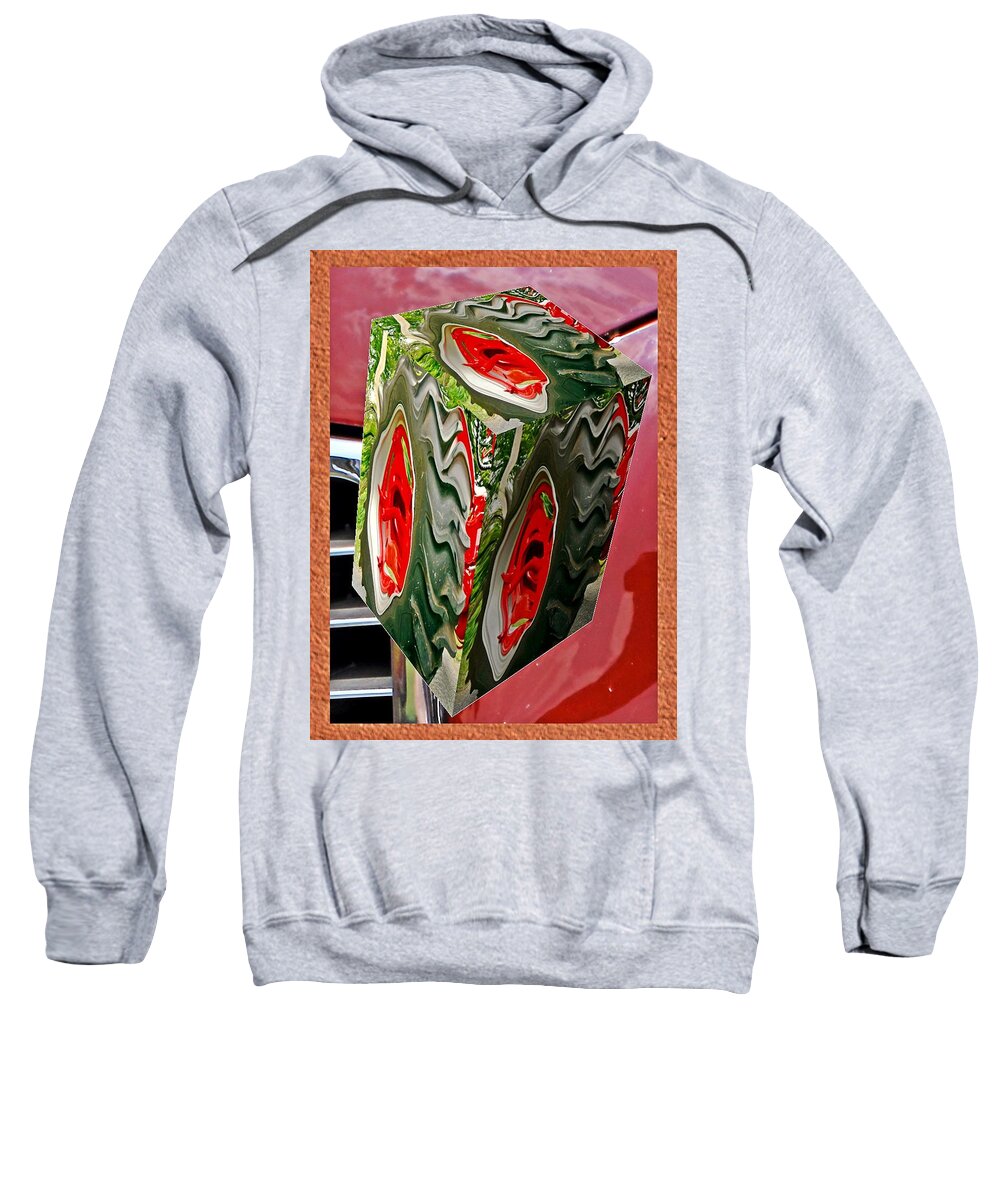 Cars Sweatshirt featuring the digital art Warped tractor tire as a box by Karl Rose