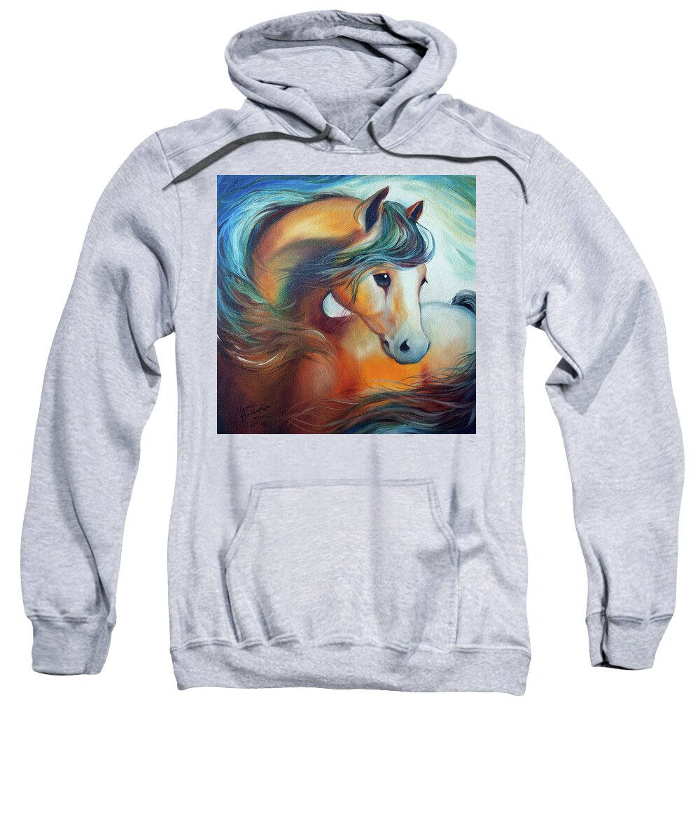 Horse Sweatshirt featuring the painting WENDY my HORSE by Marcia Baldwin