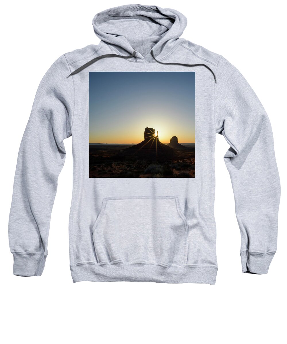 Arizona Sweatshirt featuring the photograph West Mitten Sunburst by James Covello