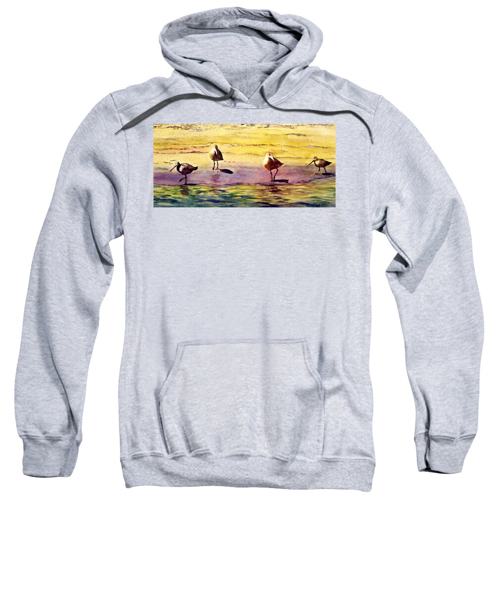 Beach Sweatshirt featuring the painting What's for Lunch? by Beth Fontenot