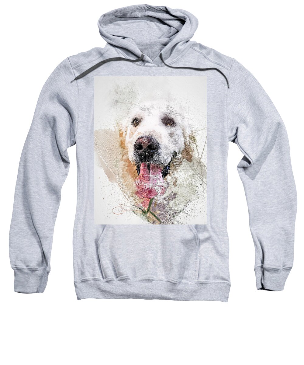 Illustration Sweatshirt featuring the digital art White Lab by Rob Smith's