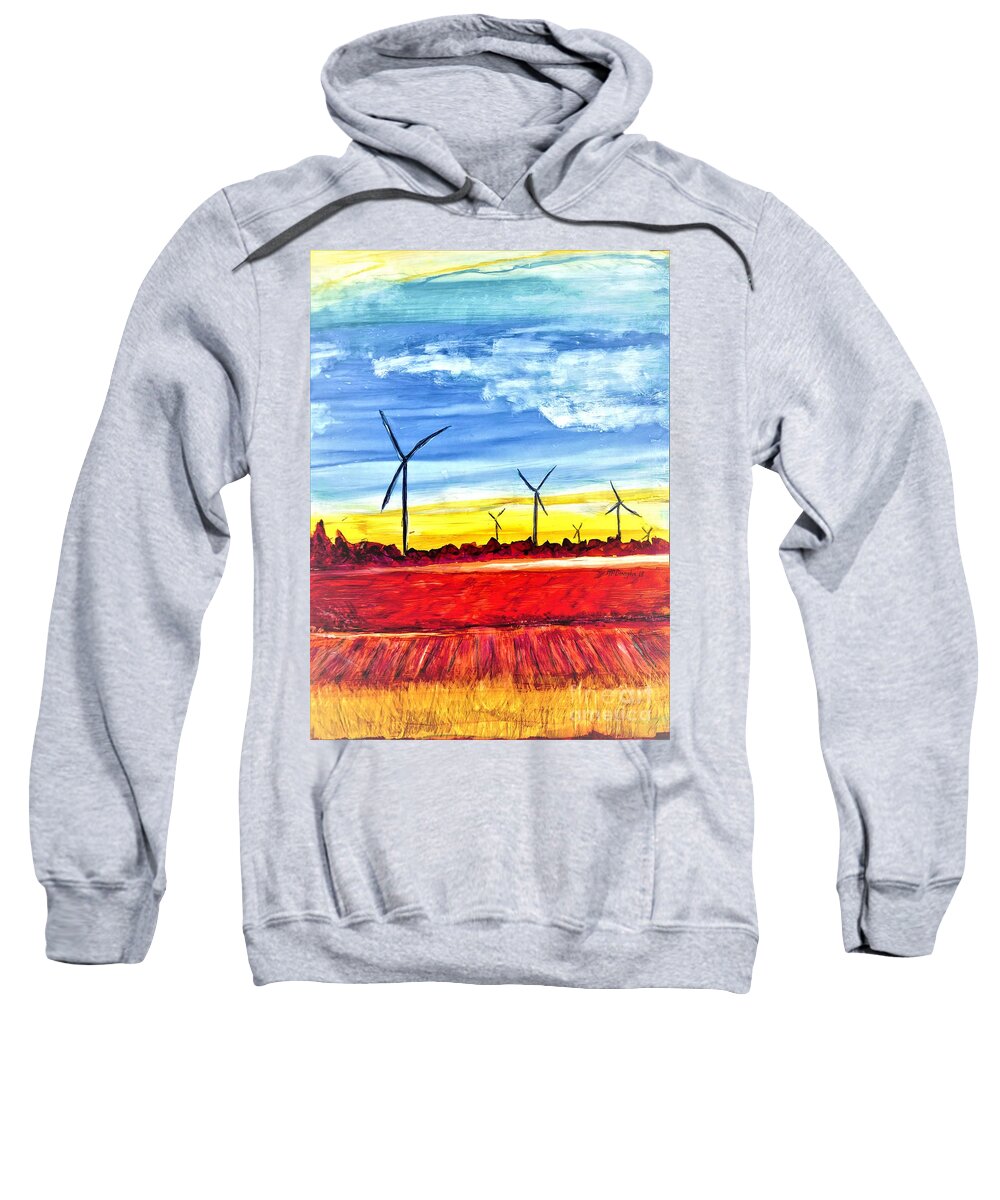 Energy Sweatshirt featuring the painting Wind Farm by Patty Donoghue