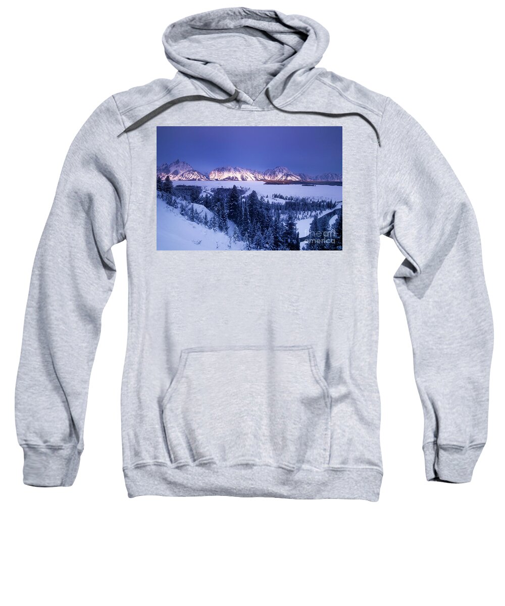 Dave Welling Sweatshirt featuring the photograph Winter Sunrise Storm Grand Tetons National Park by Dave Welling
