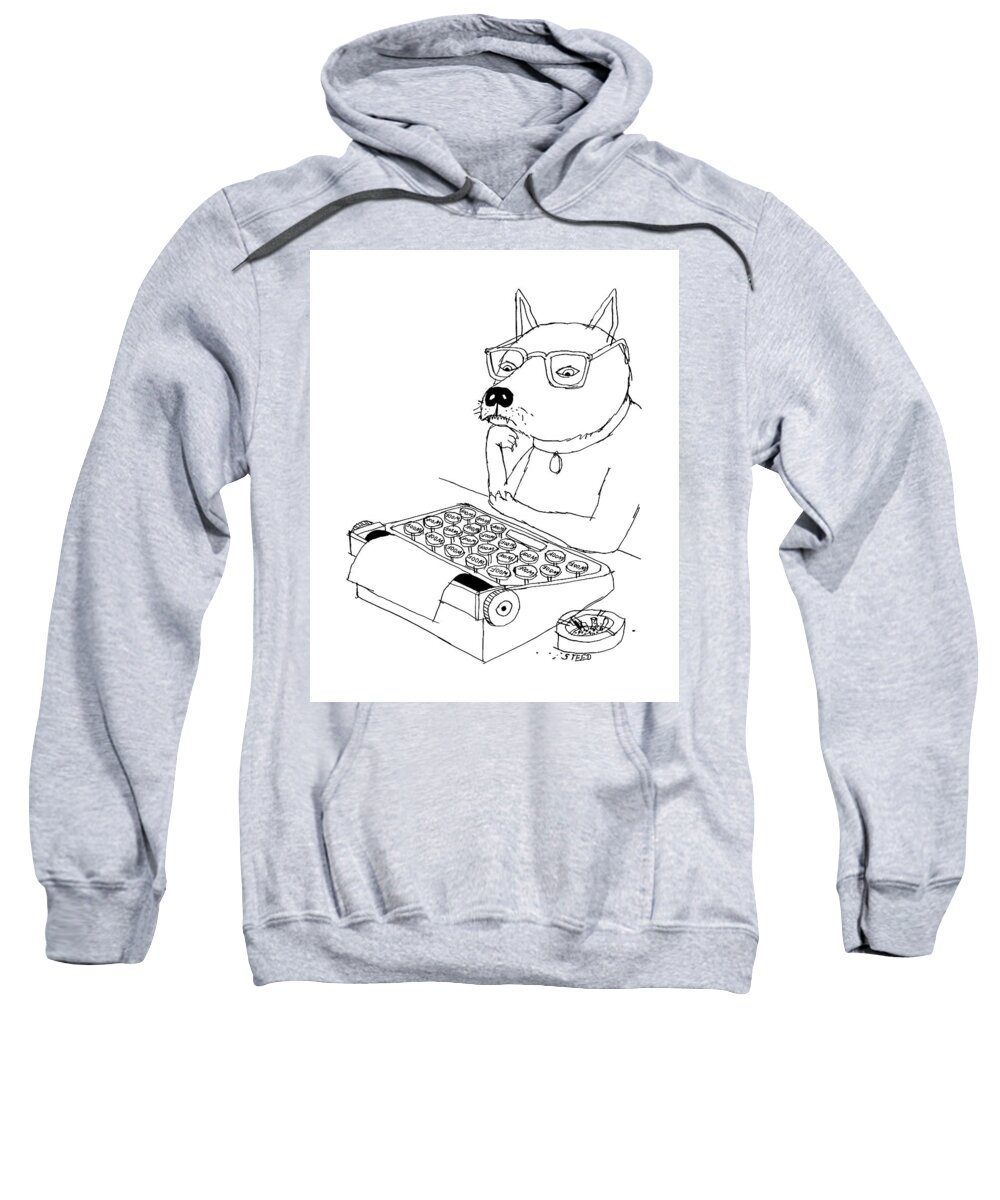 Captionless Sweatshirt featuring the drawing Woof by Edward Steed