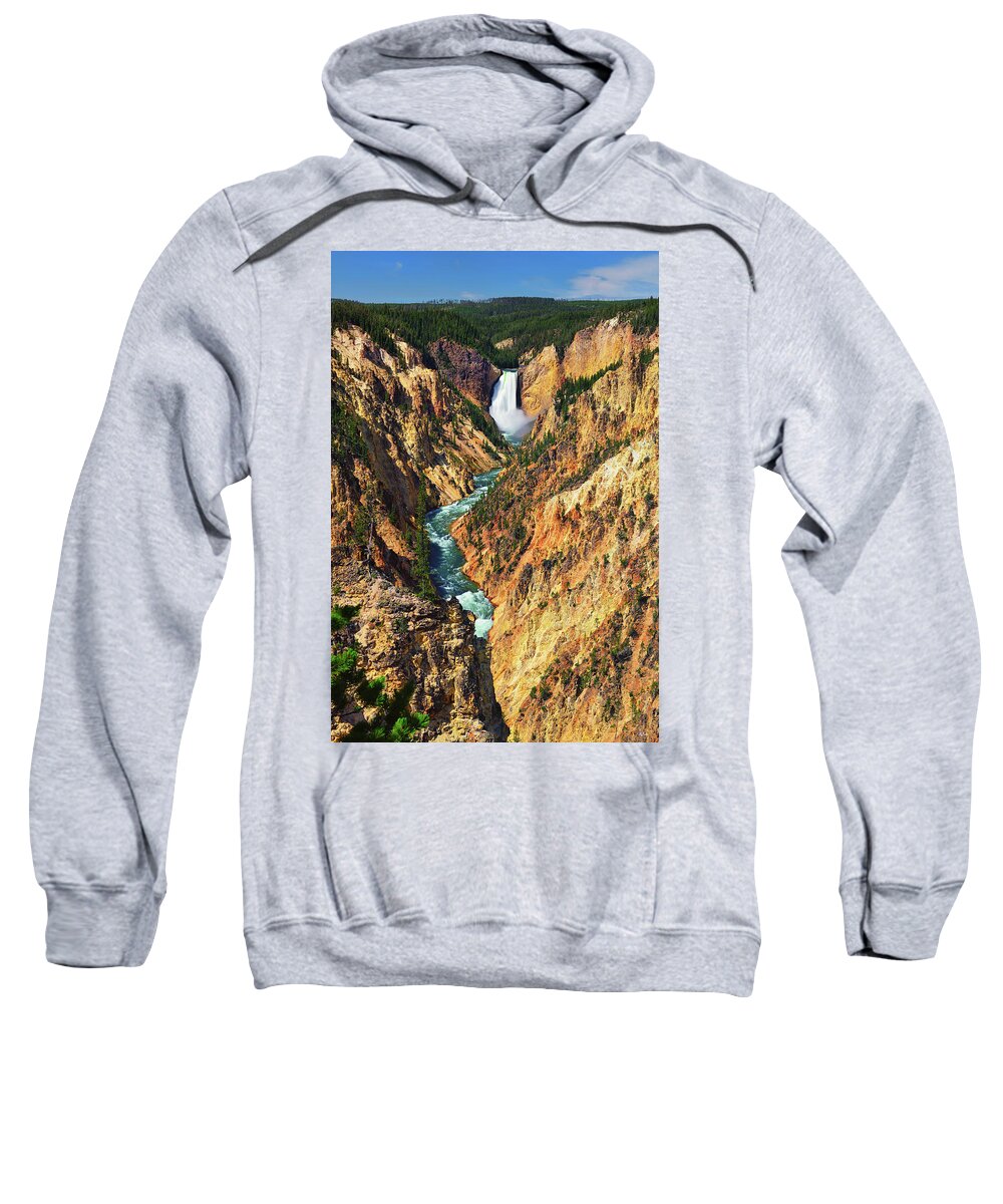 Yellowstone Sweatshirt featuring the photograph Yellowstone Grand Canyon From Artist Point by Greg Norrell