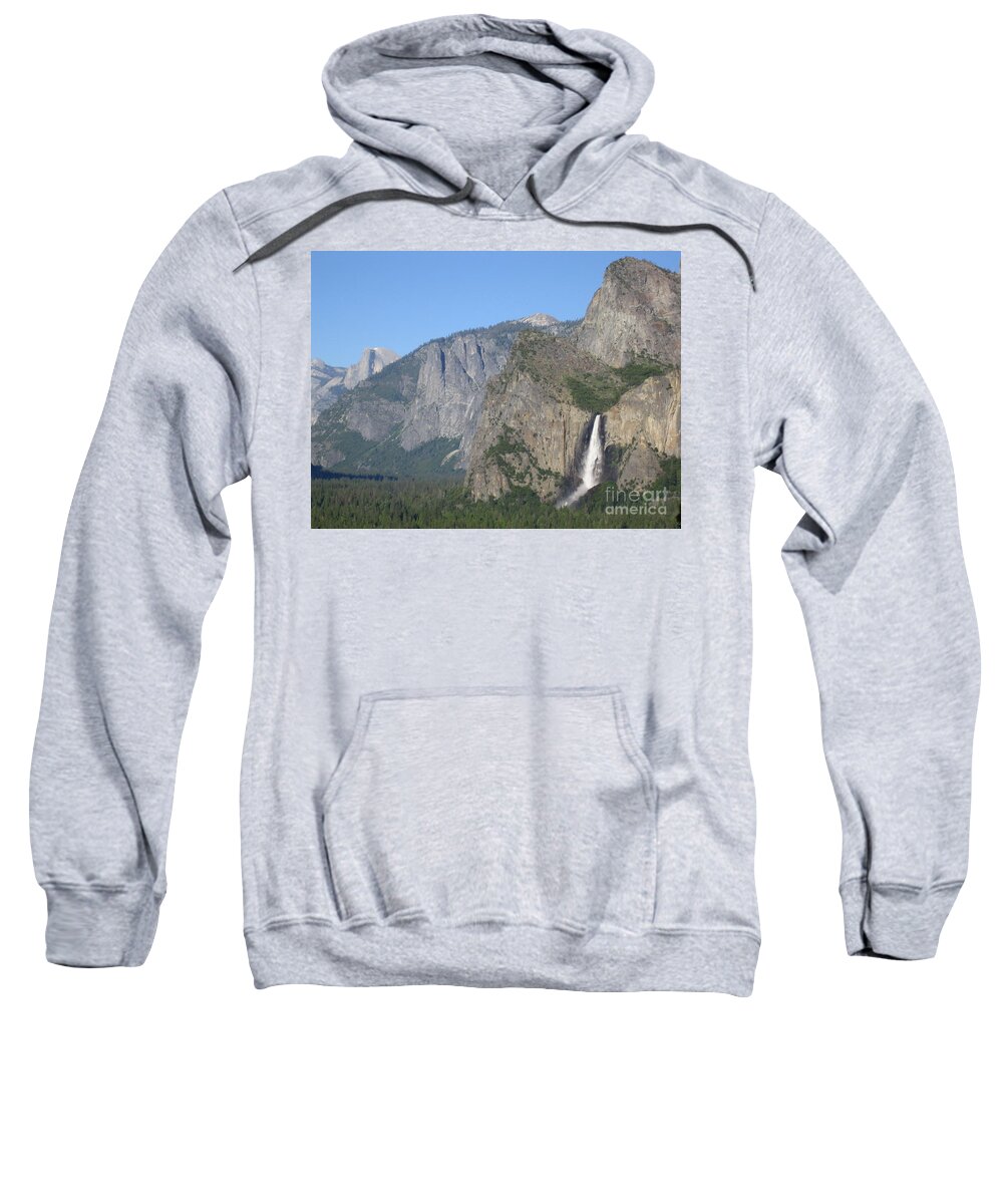 Yosemite Sweatshirt featuring the photograph Yosemite National Park Panorama Yosemite Valley Bridal Veil Falls Half Dome by John Shiron