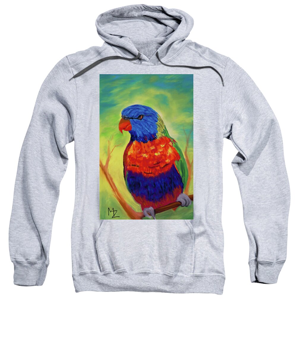 Lorikeet Sweatshirt featuring the pastel You're Having a Bad Day? by Margaret Zabor