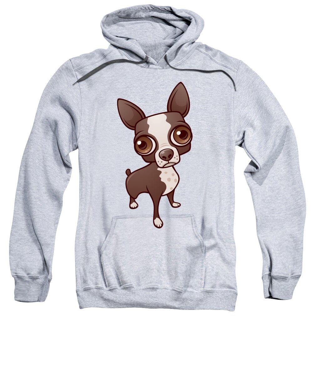 Boston Sweatshirt featuring the digital art Zippy the Boston Terrier by John Schwegel