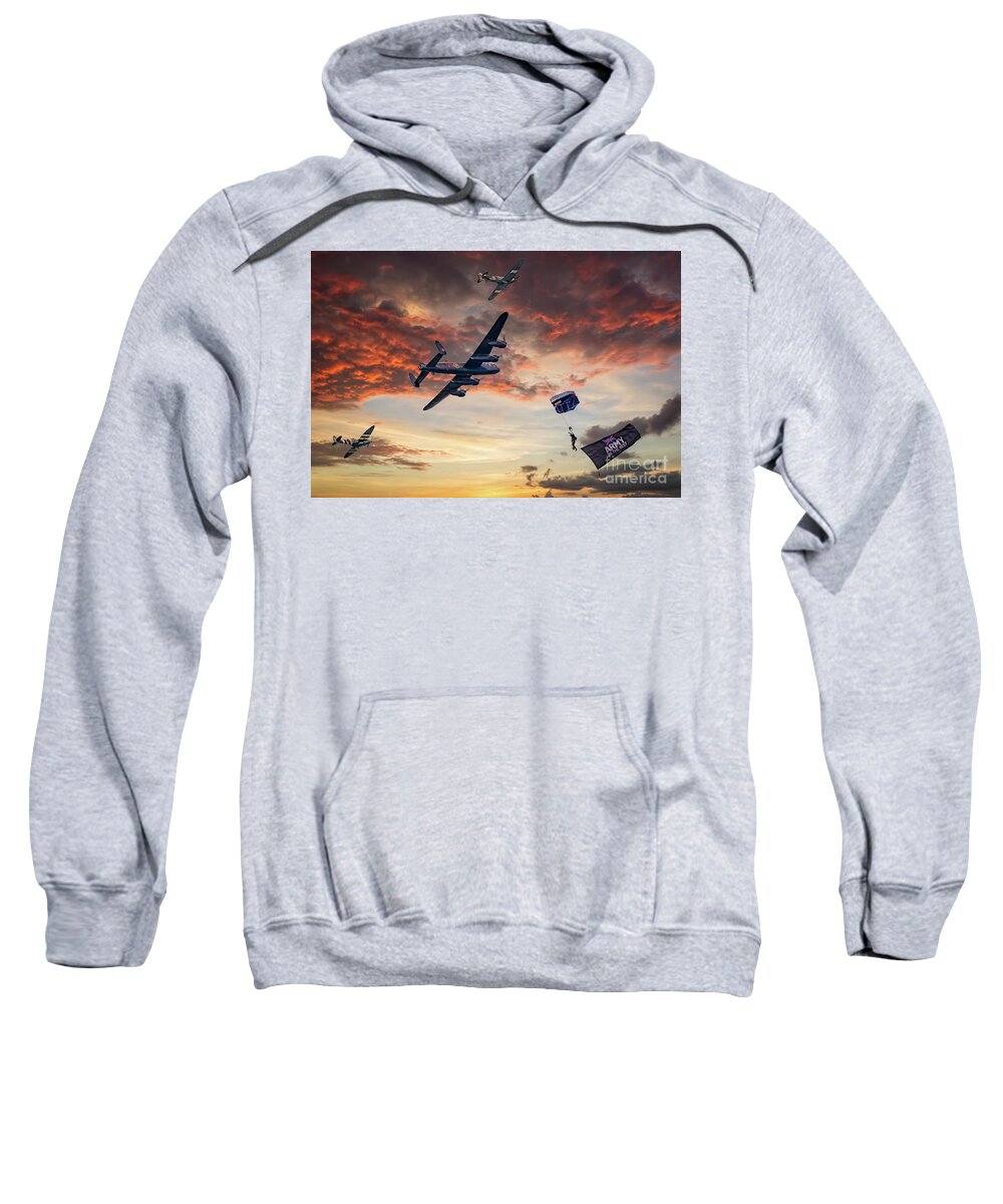 Lancaster Bomber Sweatshirt featuring the photograph Battle of Britain Memorial Flight #1 by Adrian Evans