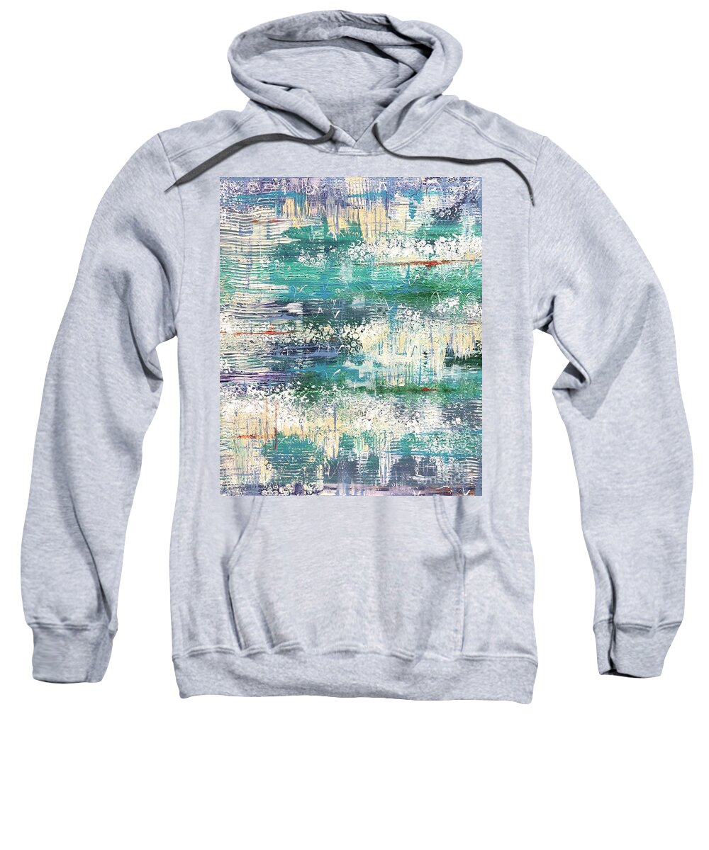 Emerging Sweatshirt featuring the painting Emerging #1 by Jacqui Hawk