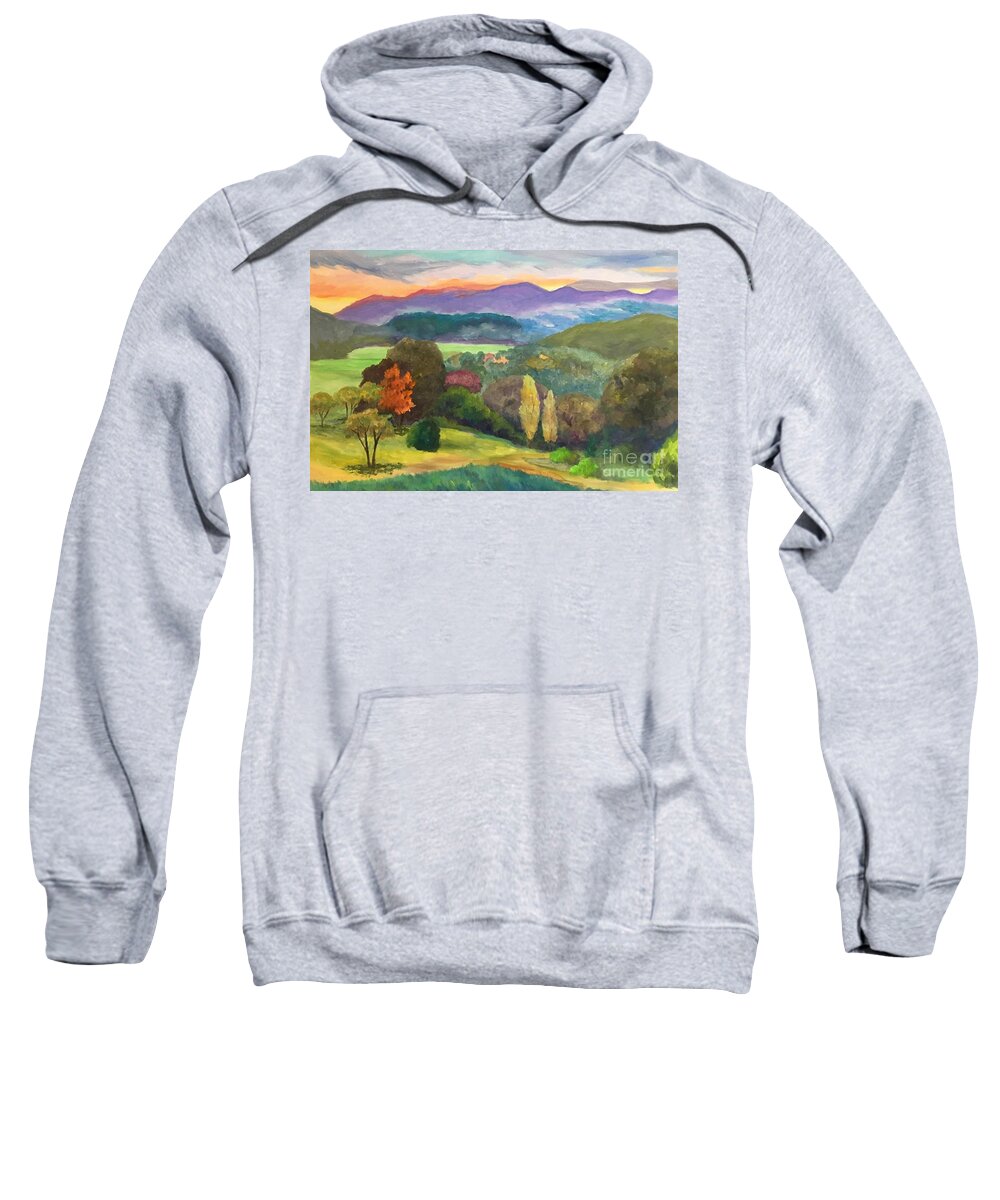 Fall Sweatshirt featuring the painting Fall Valley #1 by Anne Marie Brown