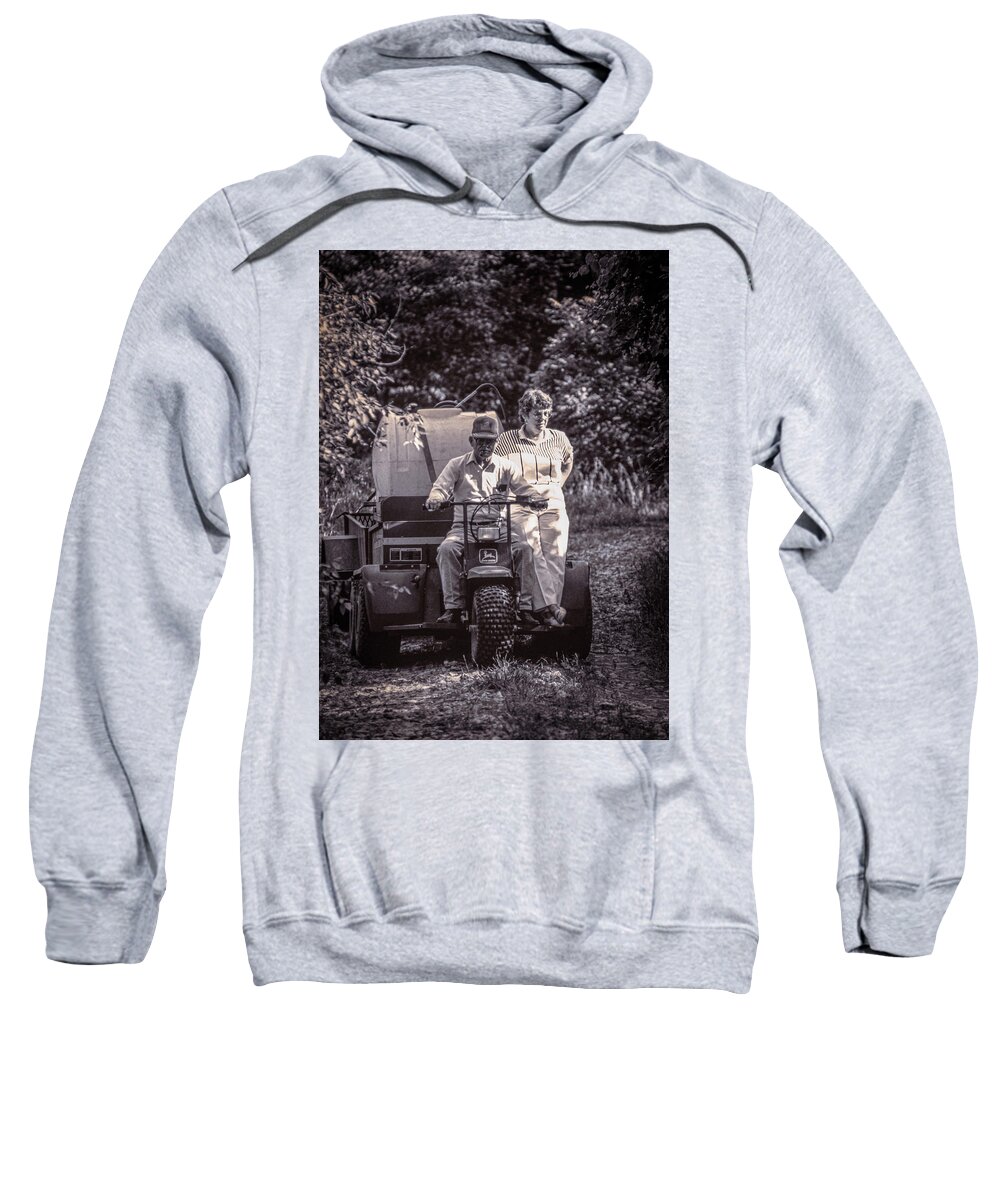 Joyce Phillippi Sweatshirt featuring the photograph Father Daughter Farm #1 by Jeff Phillippi