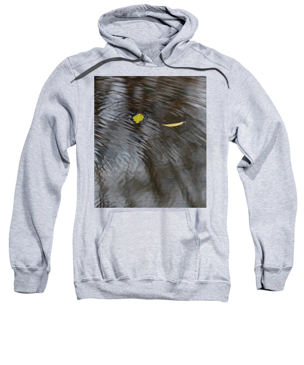 Leaves Sweatshirt featuring the photograph Leaves On Water by Karen Rispin