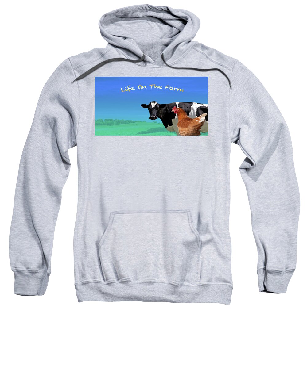 Adventurers Of Sadie And Emma Sweatshirt featuring the photograph Life on the farm #1 by James Bethanis