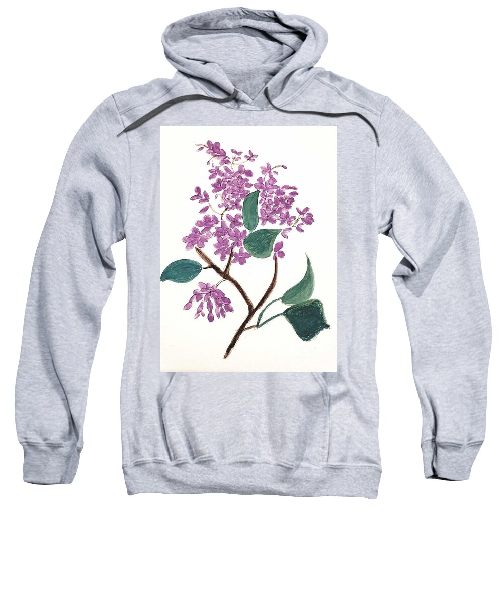  Sweatshirt featuring the painting Lilac #2 by Margaret Welsh Willowsilk