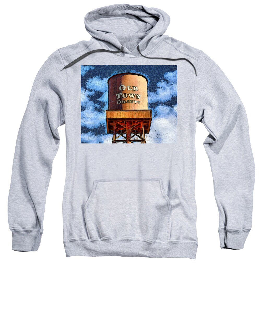 Water Tower Sweatshirt featuring the photograph Old Town Orcutt Water Tower Abstract #1 by Floyd Snyder
