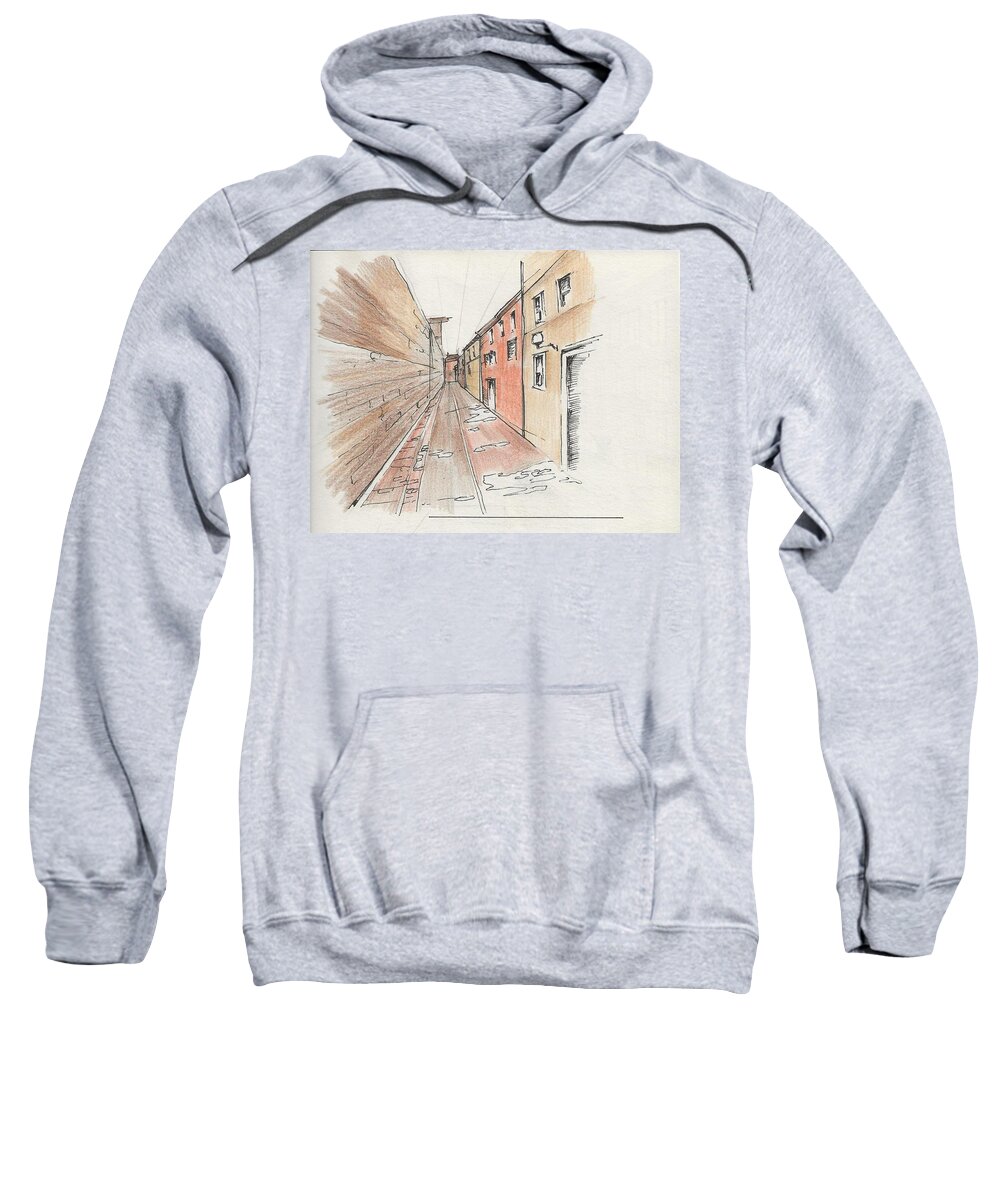 Building Sweatshirt featuring the drawing Random sketches and Perspectives #1 by Shreya Sen