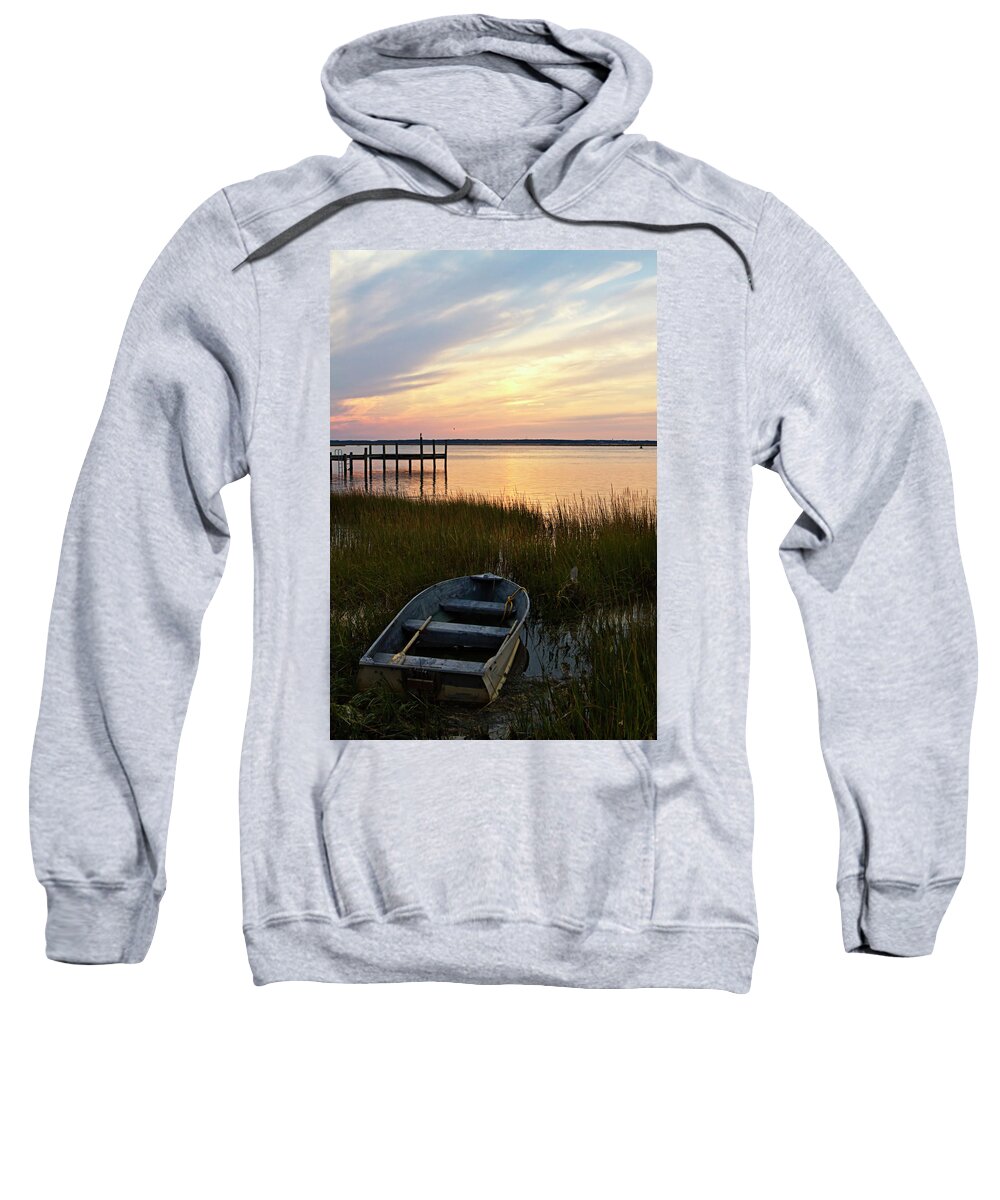 Photo Sweatshirt featuring the photograph Sunset Over the Channel 1 #1 by Alan Hausenflock
