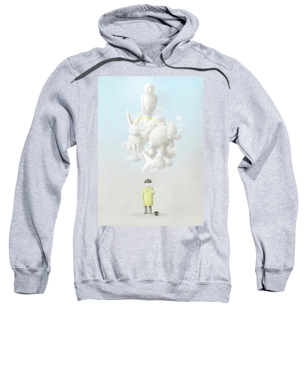 Clouds Sweatshirt featuring the drawing The Cloud Seller #1 by Eric Fan