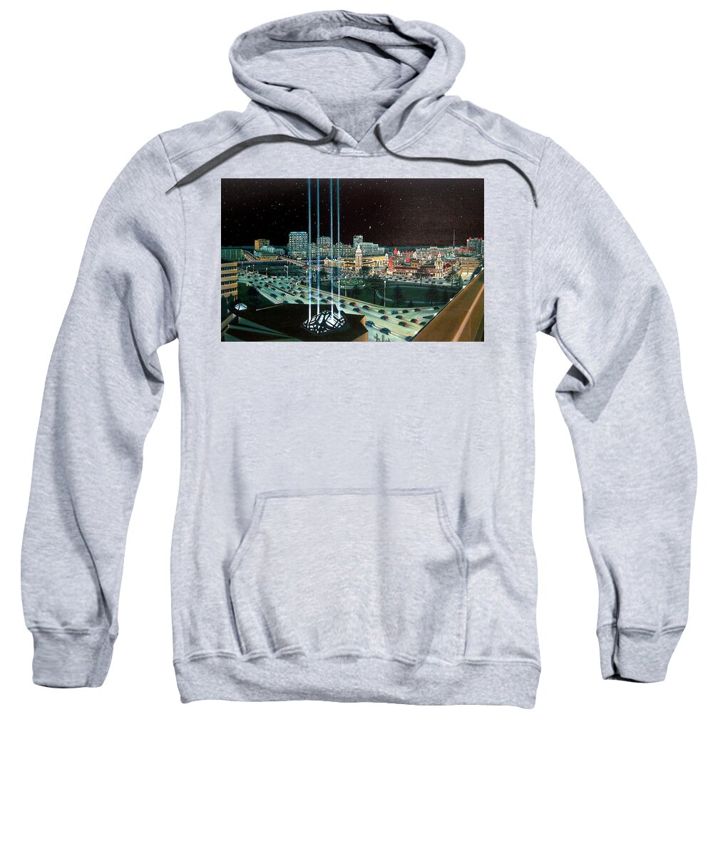 Cityscape Sweatshirt featuring the painting The Plaza at Christmas #1 by George Lightfoot