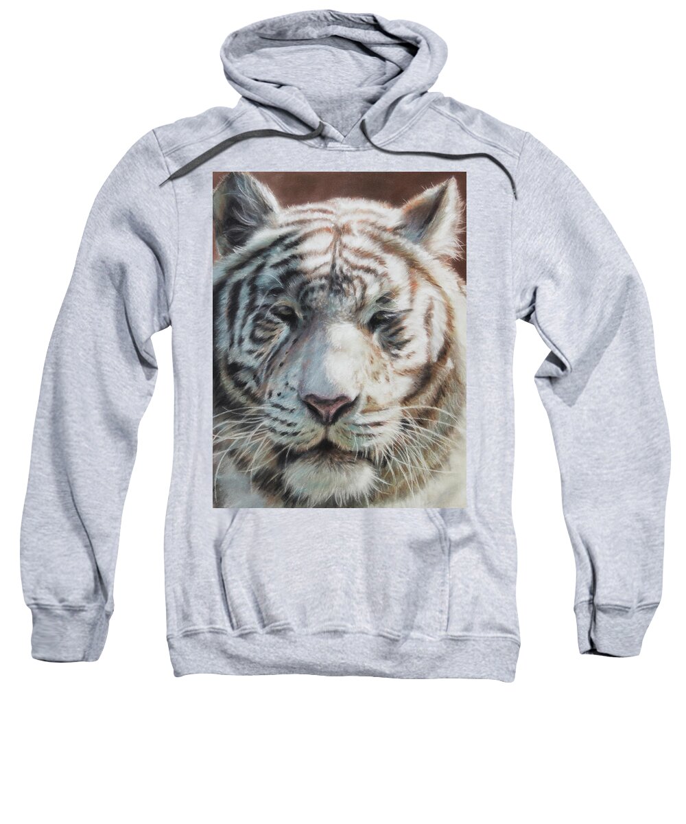 Tiger Sweatshirt featuring the pastel Wisdom by Kirsty Rebecca