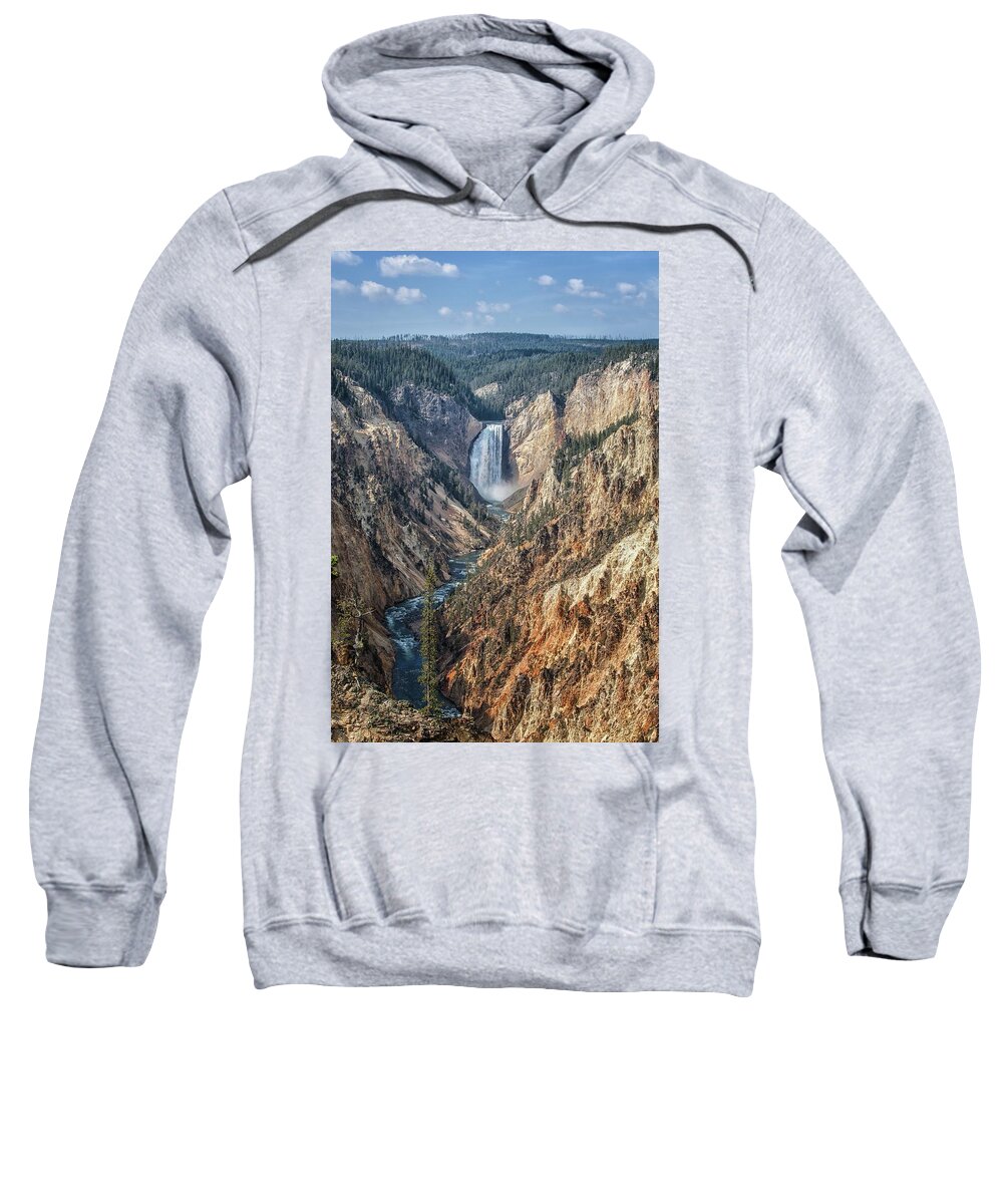 Yellowstone Sweatshirt featuring the photograph Yellowstone Lower Falls by Ronald Lutz