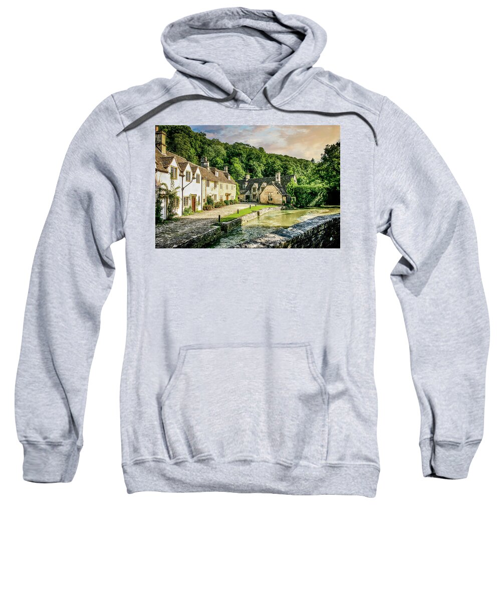 Market Sweatshirt featuring the photograph Castle Combe Village, UK #2 by Chris Smith