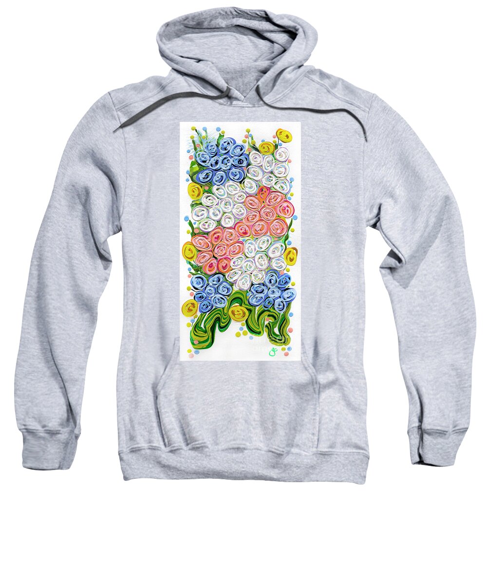 Acrylic Painting Sweatshirt featuring the painting Heidi's Hydrangeas Long by Jane Crabtree