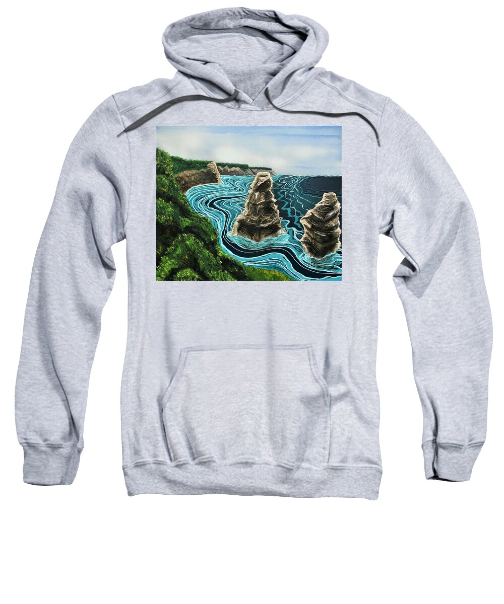 Water View Sweatshirt featuring the painting 2 Of The 12 by Joan Stratton