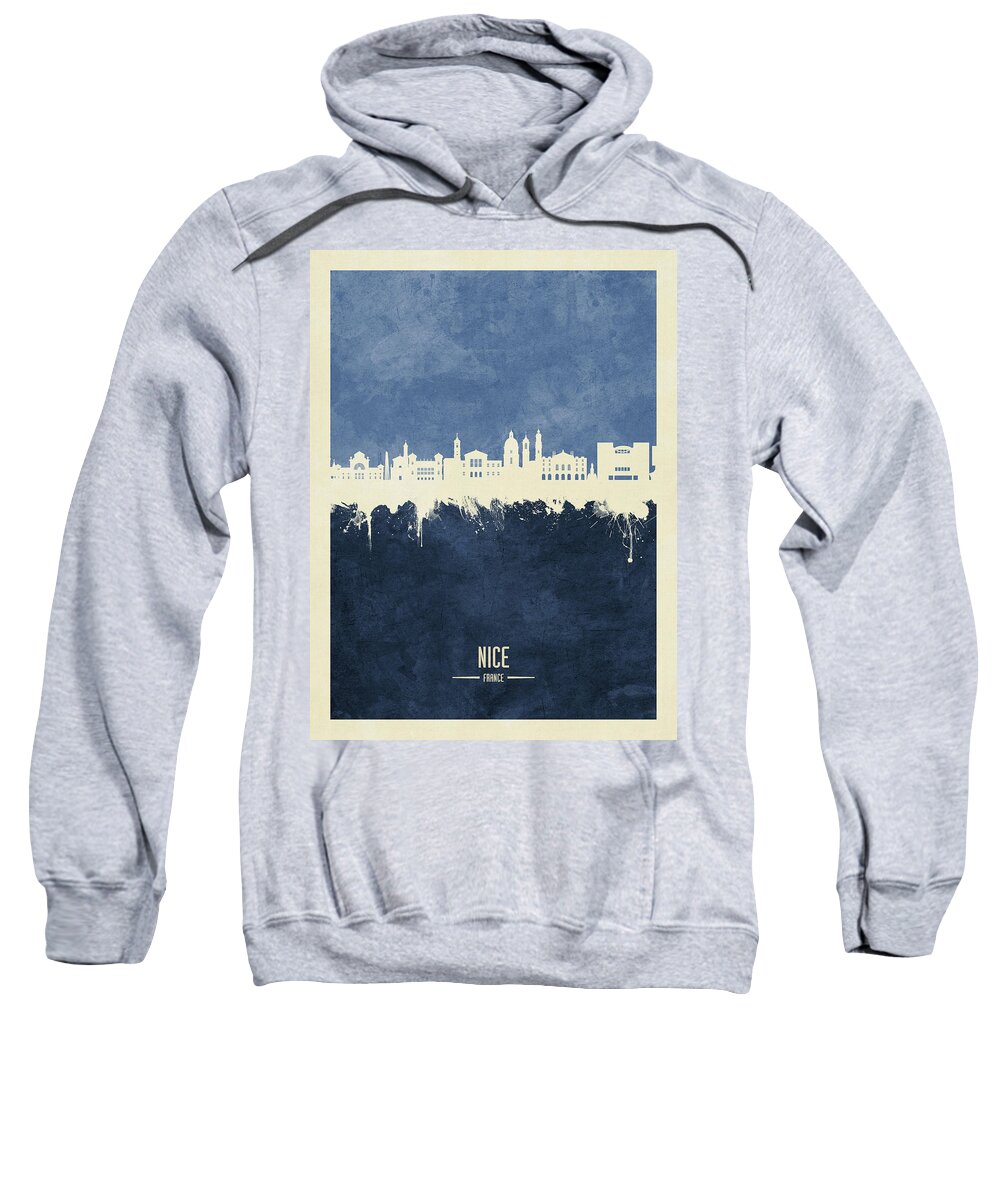 Nice Sweatshirt featuring the digital art Nice France Skyline #20 by Michael Tompsett
