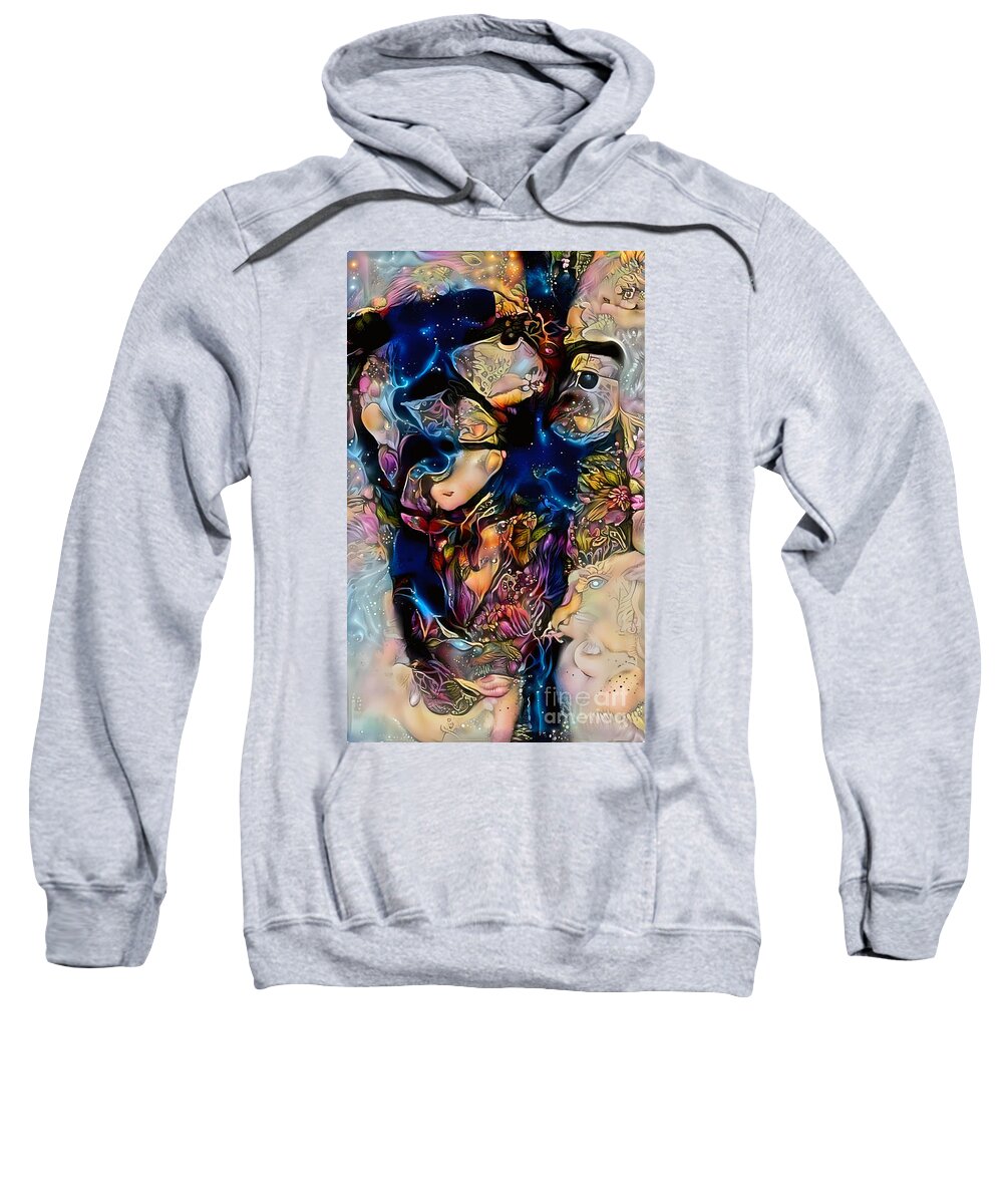 Contemporary Art Sweatshirt featuring the digital art 36 by Jeremiah Ray