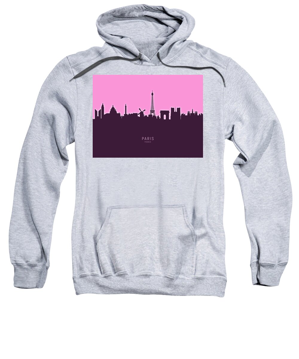 Paris Sweatshirt featuring the digital art Paris France Skyline #41 by Michael Tompsett