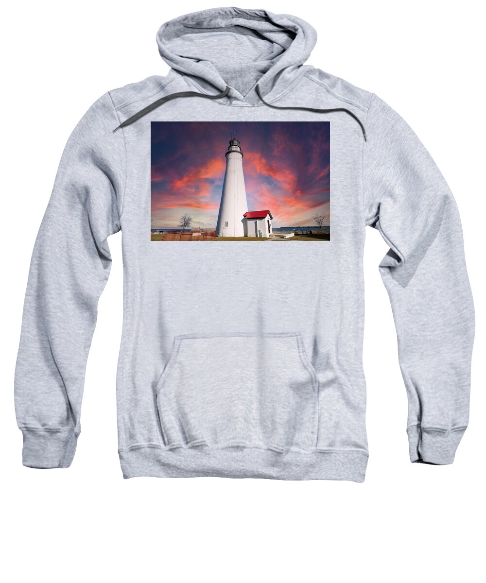  Sweatshirt featuring the photograph Fort Gratiot Lighthouse in Michigan by Eldon McGraw
