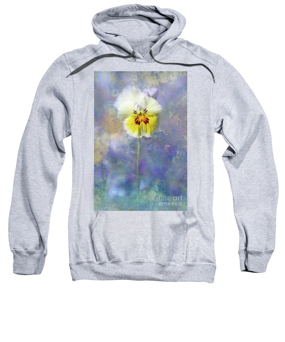 Pansies Sweatshirt featuring the photograph A Call to Spring by Marilyn Cornwell