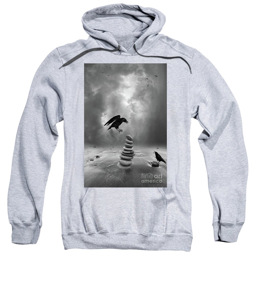 Crow Sweatshirt featuring the photograph A Day at the Beach by Jim Hatch