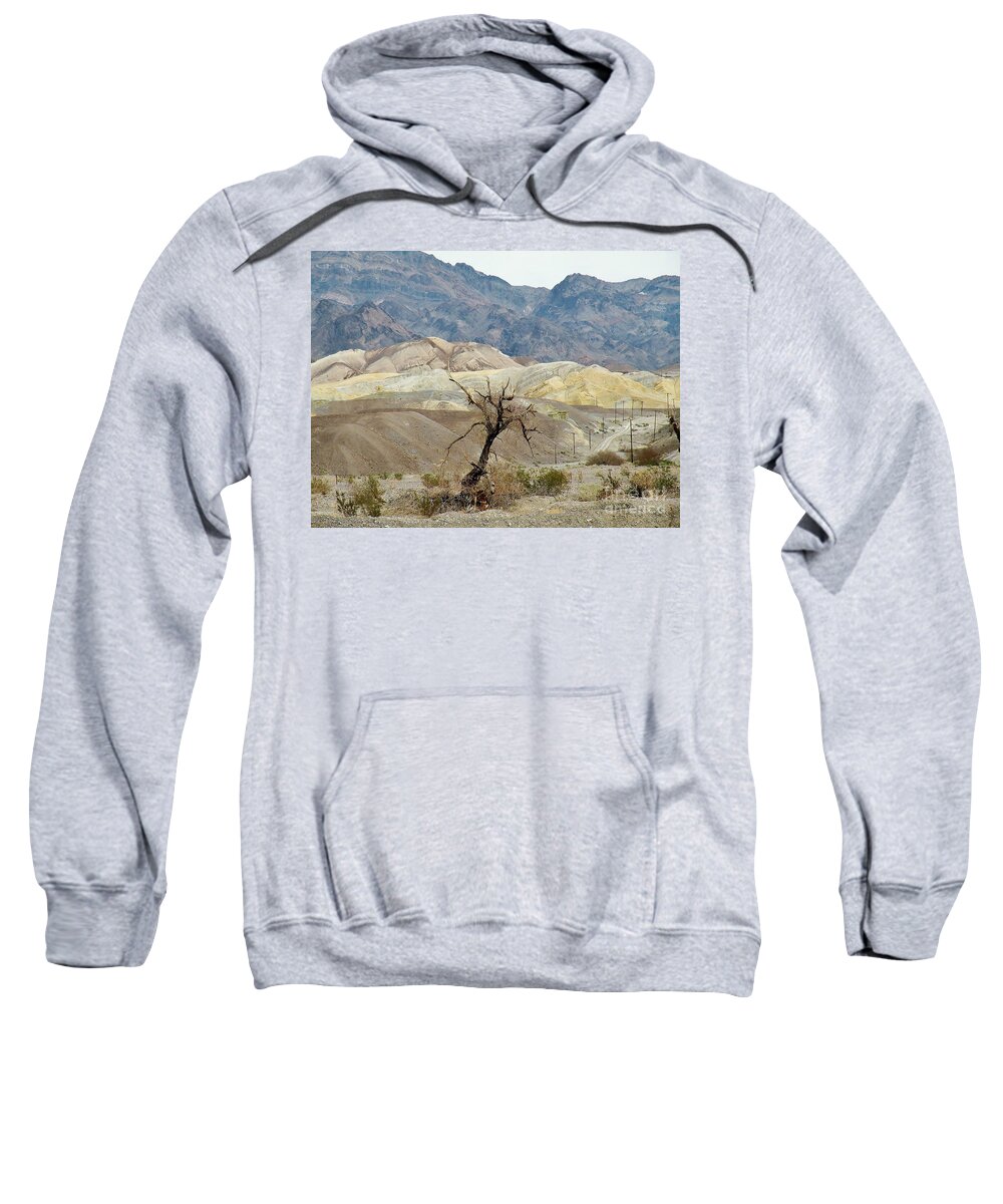 Death Valley National Park Sweatshirt featuring the photograph A Dead Tree in Death Valley by Martha Sherman