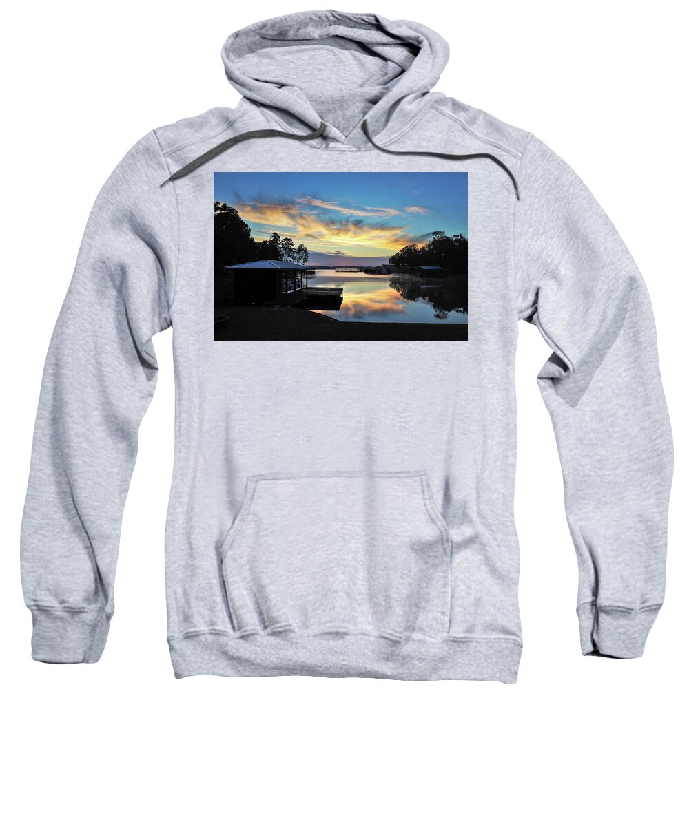 Lake Sweatshirt featuring the photograph A Golden Smears Lake Sunrise by Ed Williams