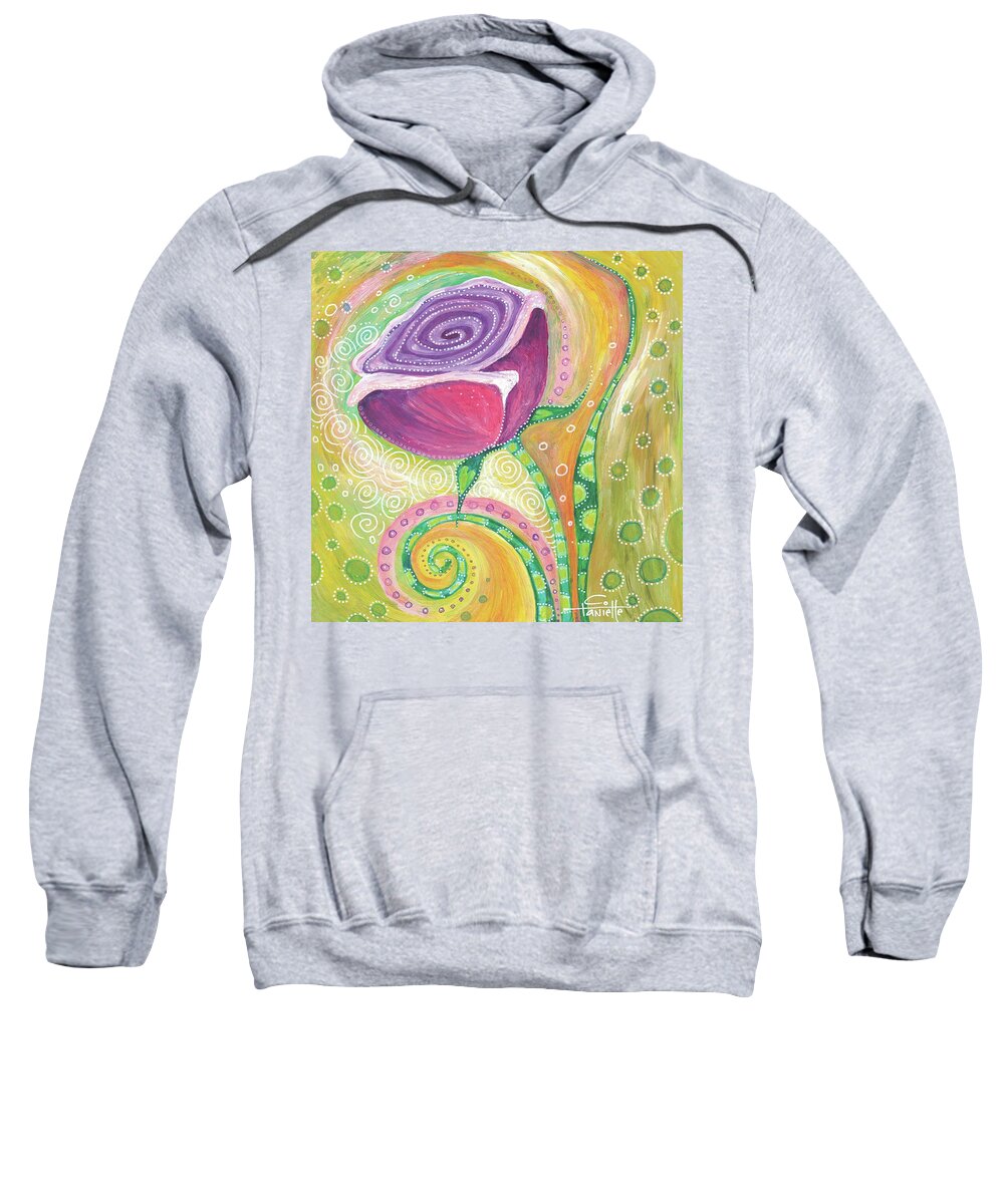Rose Sweatshirt featuring the painting A Rose Fit for a Queen by Tanielle Childers