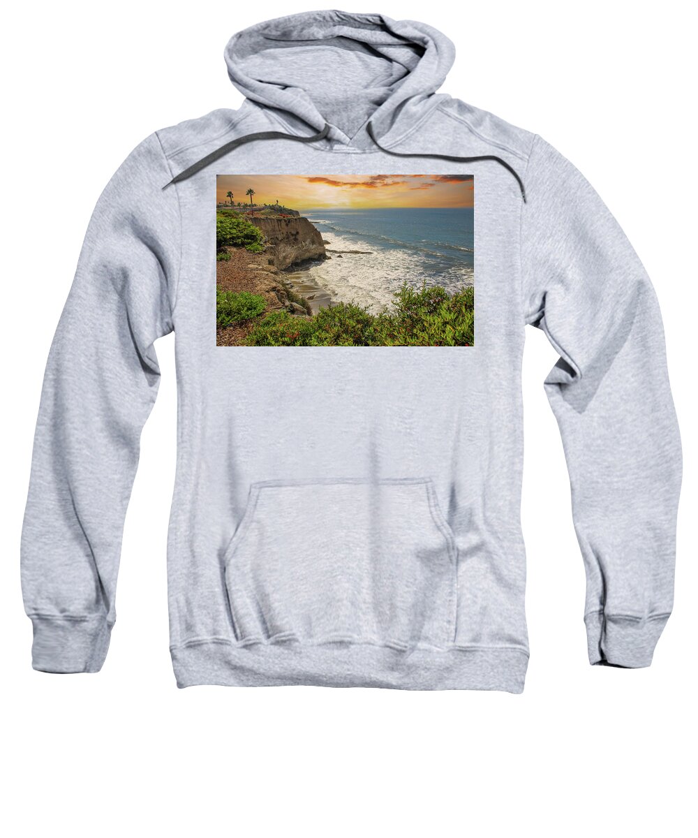 Sea Sweatshirt featuring the photograph A Sunset Over Pismo Beach by Marcus Jones