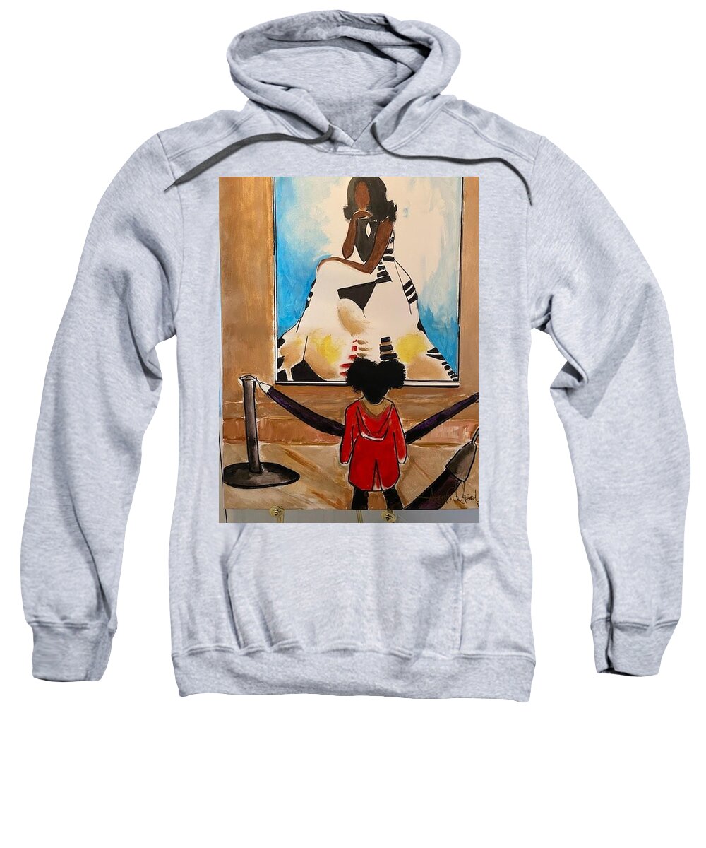  Sweatshirt featuring the painting A Trip To The Gallery by Angie ONeal