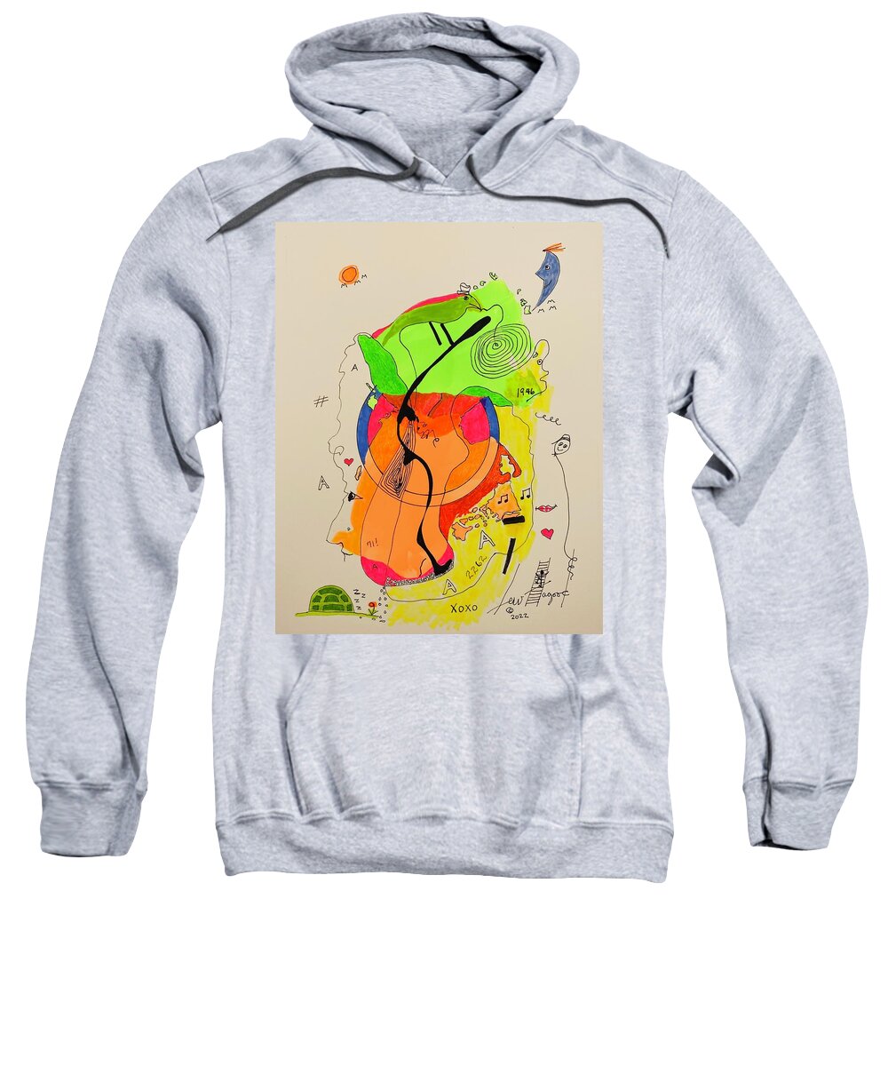  Sweatshirt featuring the mixed media A2262A xoxo by Lew Hagood