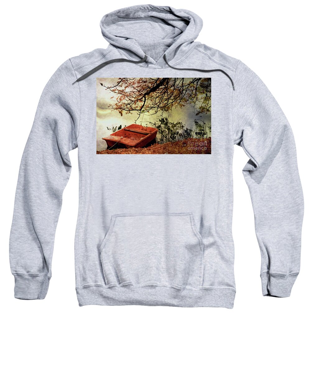 Impressionism Sweatshirt featuring the photograph Abandoned Boat by Neala McCarten